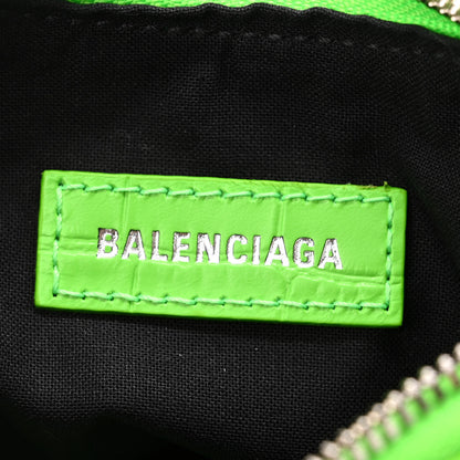 Balenciaga Extra Supple Calfskin Crocodile Embossed Le Cagole Shoulder Bag XS Acid Green 5 of 9
