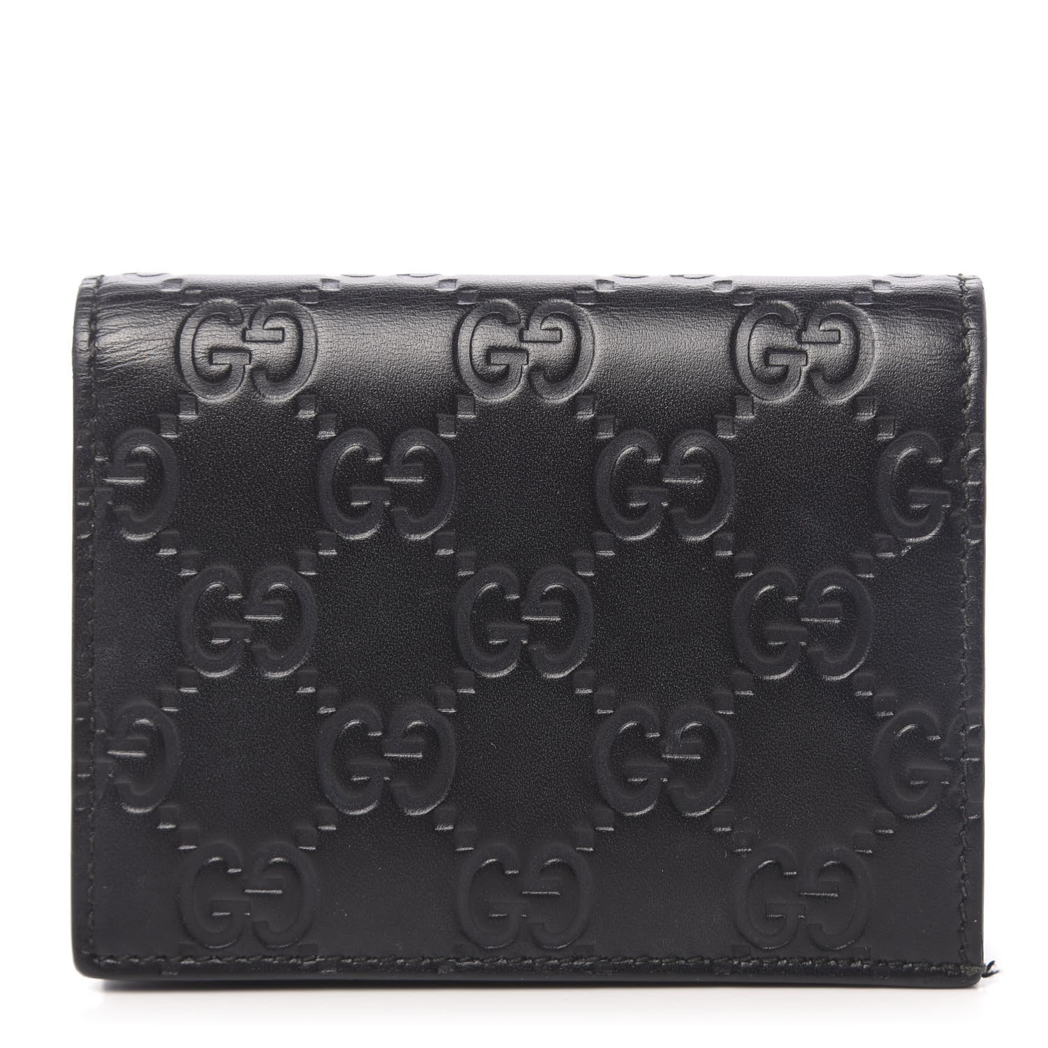 Gucci Guccissima Card Case Wallet Black 1 of 8
