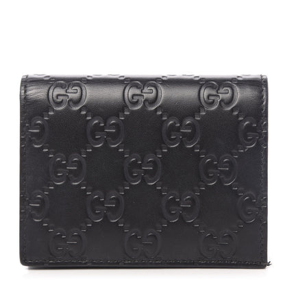 Gucci Guccissima Card Case Wallet Black 1 of 8