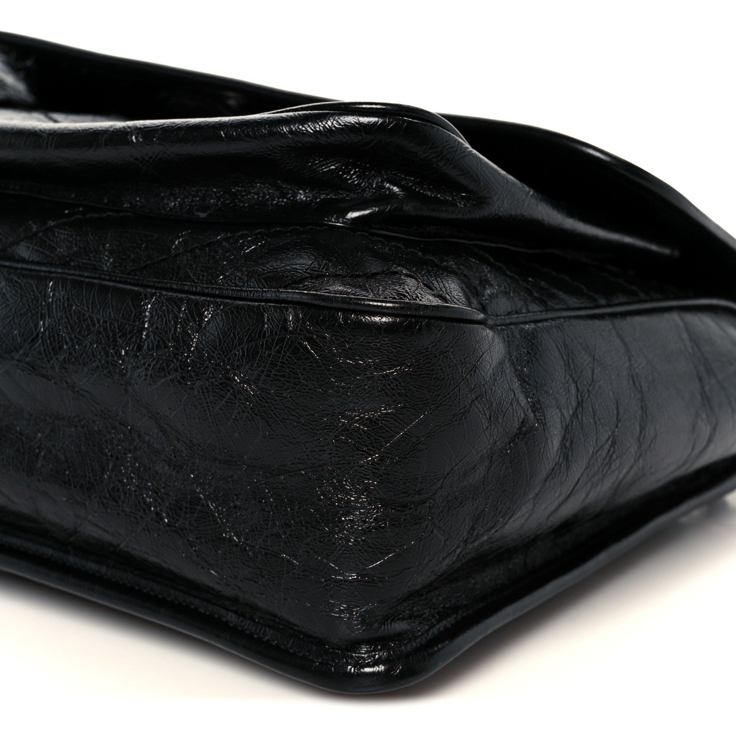 Saint Laurent Crinkled Calfskin Matelasse Monogram Large Niki Chain Satchel Black 11 of 12