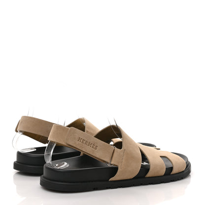 Hermes Suede Goatskin Mens Genius Sandals 42.5 Beige Argile 4 of 8