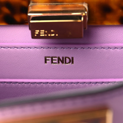 Fendi Vitello Seta Shiny Nappa Plexiglass Small Peekaboo I SEE U Satchel Violetta 6 of 10