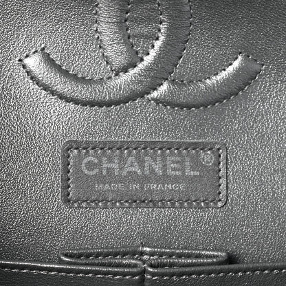 Chanel Metallic Lambskin Quilted Medium Double Flap Silver 6 of 14