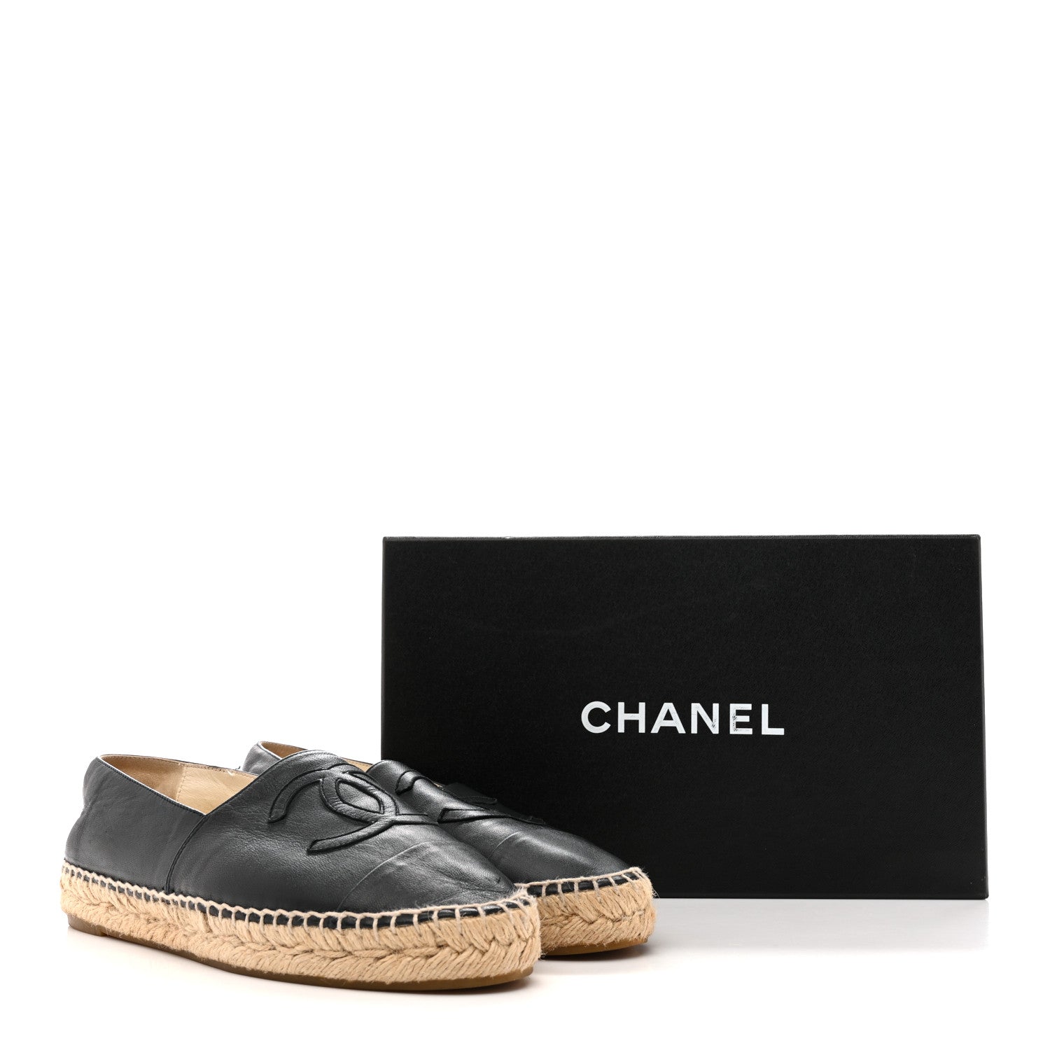 Chanel Lambskin CC Espadrilles 38 Dark Navy 13 of 13