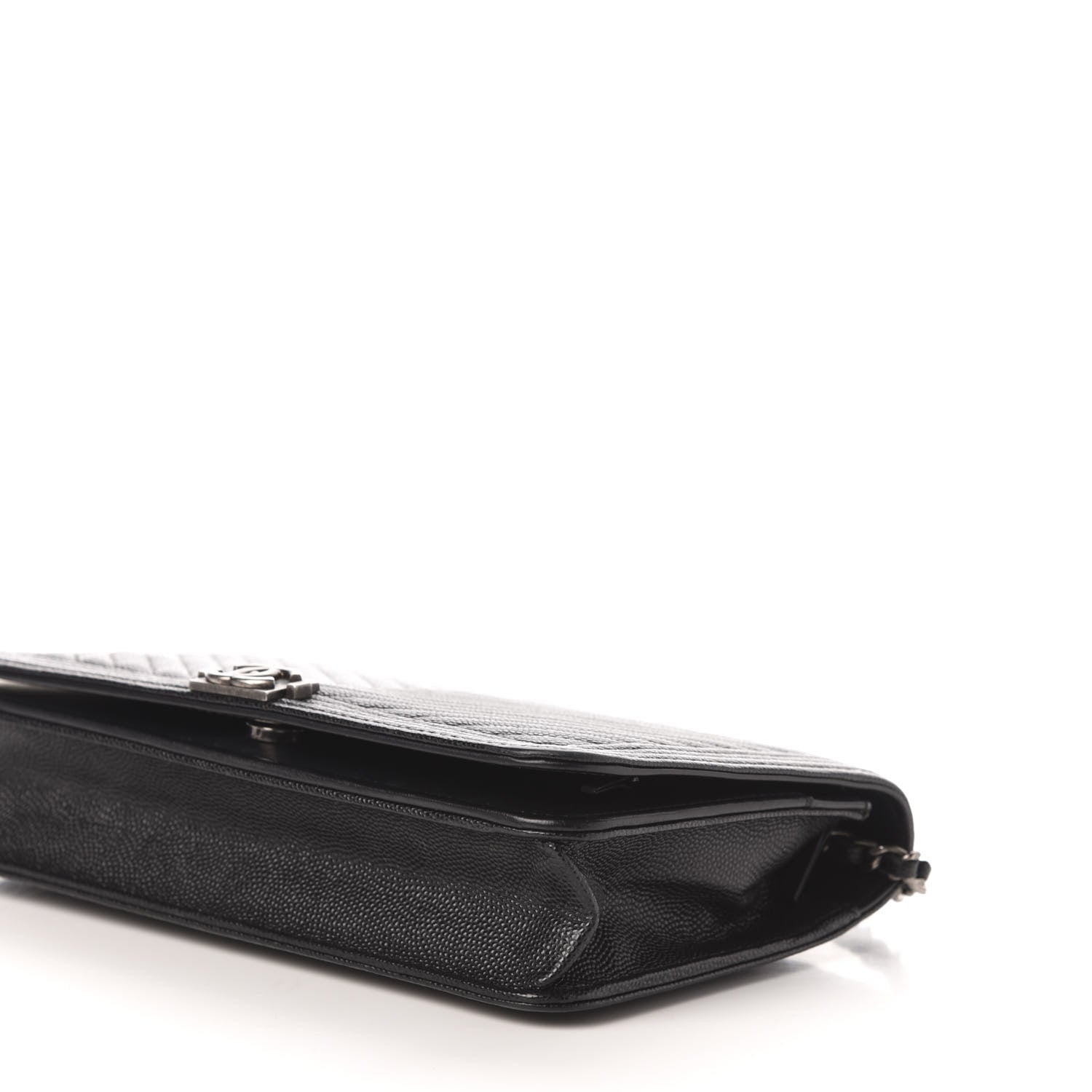 Chanel Caviar Chevron Quilted Boy Wallet On Chain WOC Black 11 of 12