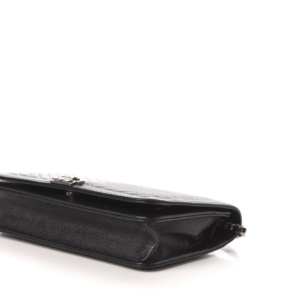 Chanel Caviar Chevron Quilted Boy Wallet On Chain WOC Black 11 of 12