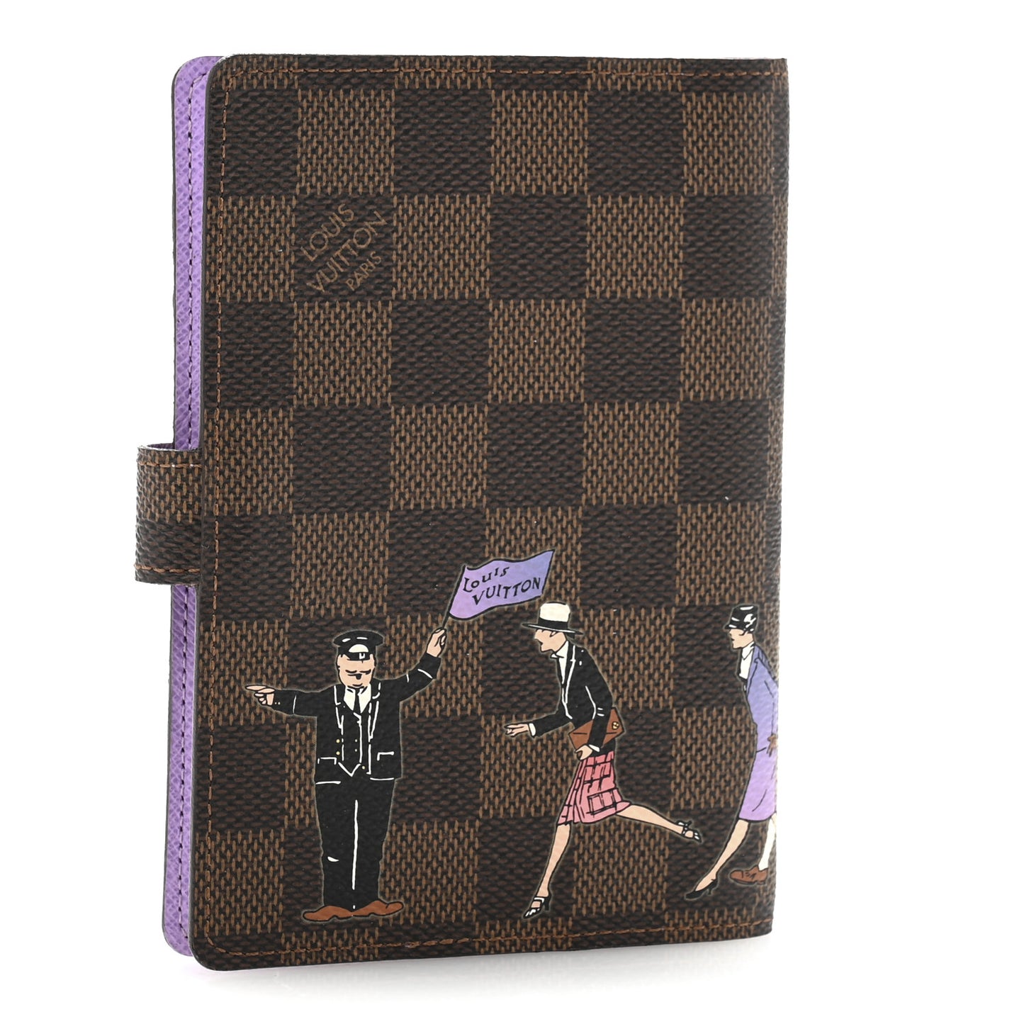 Damier Ebene Illustre Small Ring Agenda Cover Violet