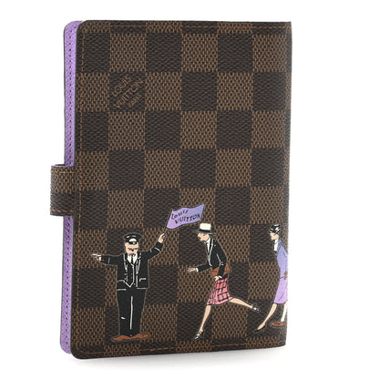 Louis Vuitton Damier Ebene Illustre Small Ring Agenda Cover Violet 3 of 8