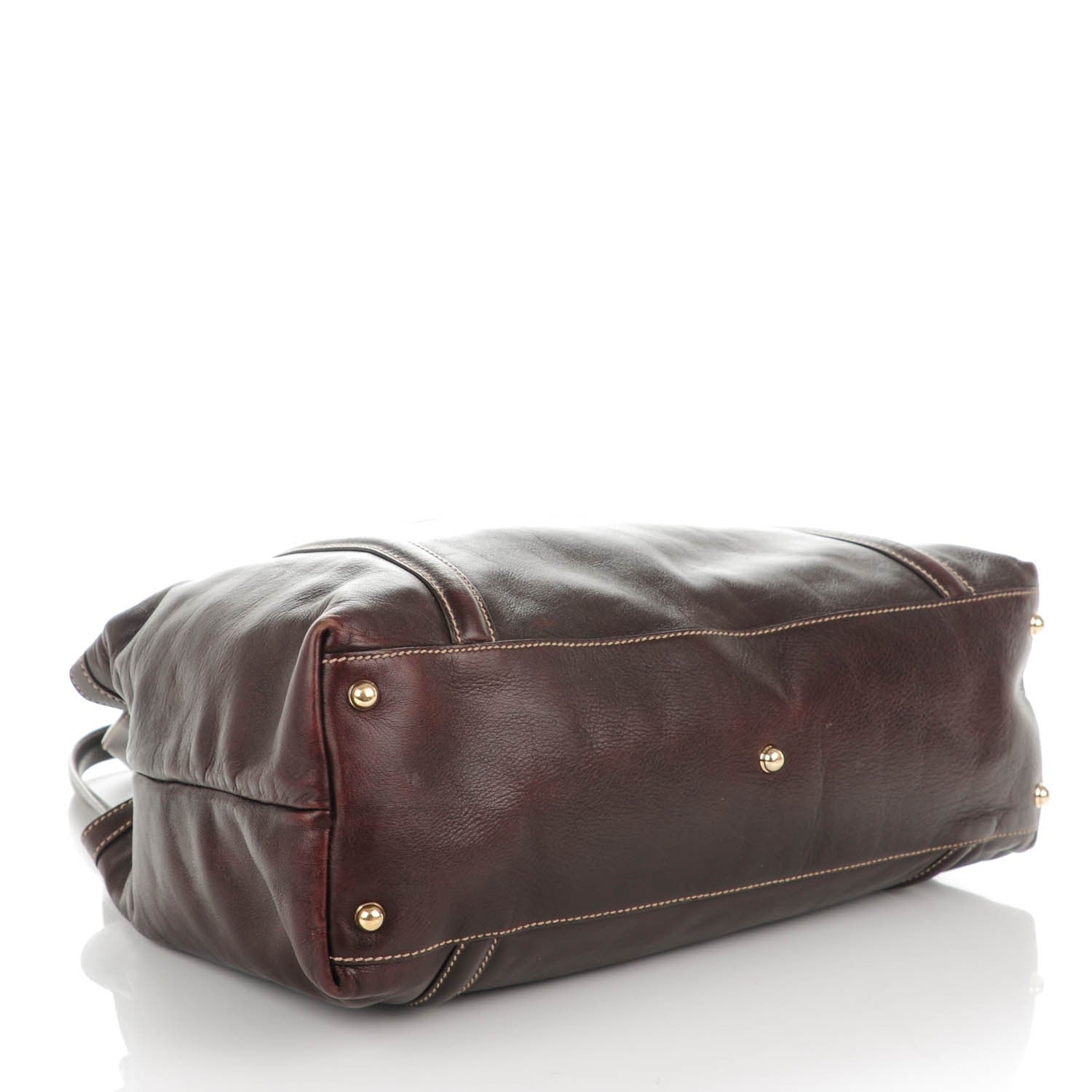 Gucci Calfskin Medium Britt Tote Dark Brown 4 of 9