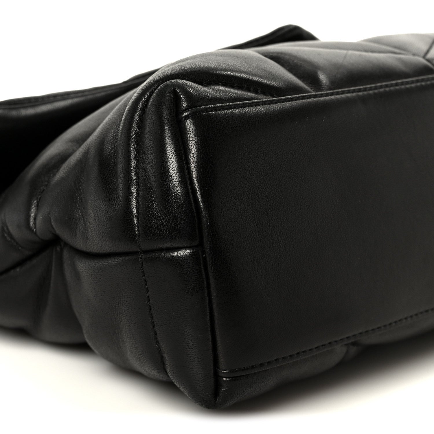 Saint Laurent Lambskin Quilted Small Loulou Puffer Monogram Chain Satchel Black 10 of 11