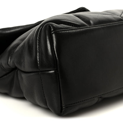 Saint Laurent Lambskin Quilted Small Loulou Puffer Monogram Chain Satchel Black 10 of 11