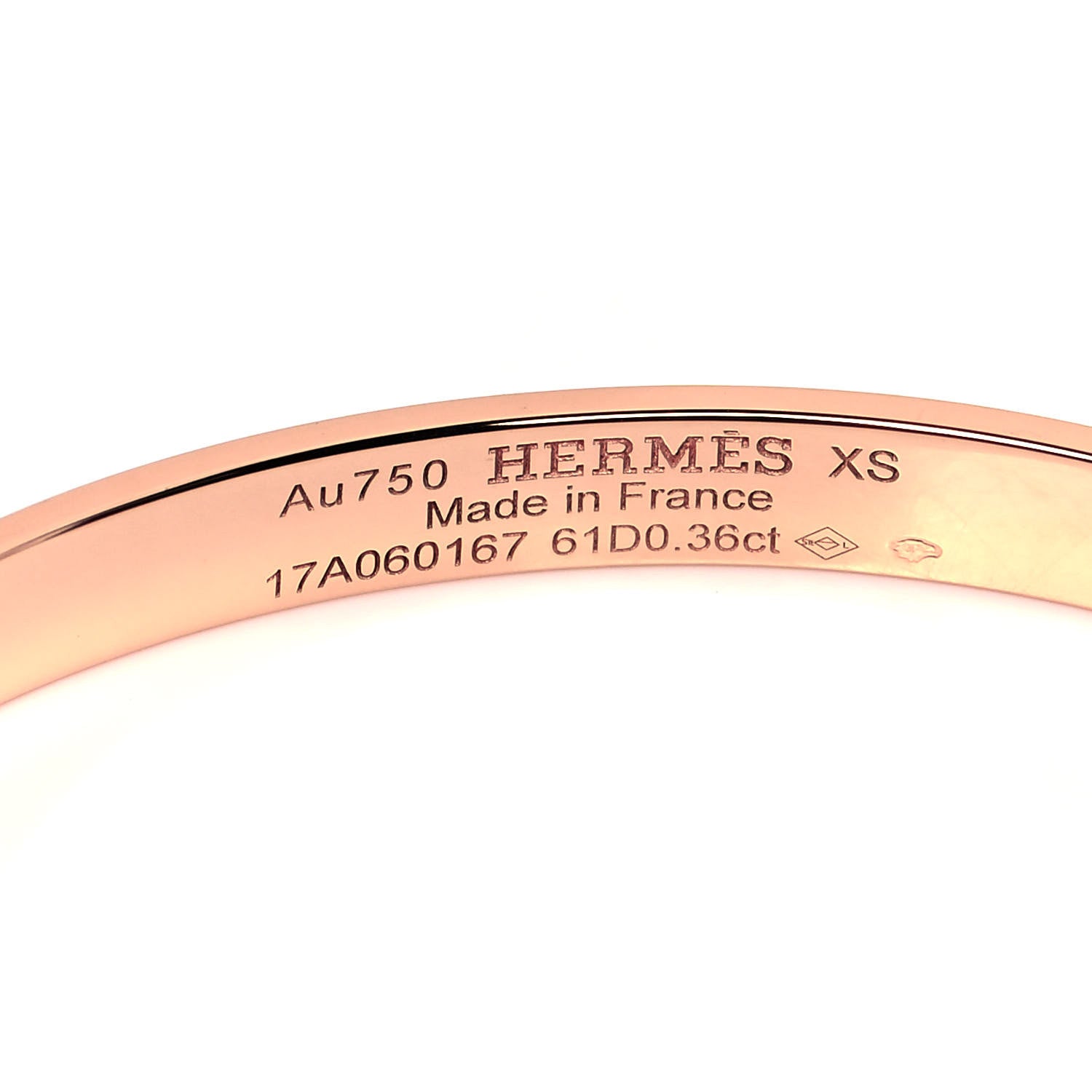 Hermes 18K Rose Gold Diamond PM Kelly Pave Bracelet XS 4 of 4