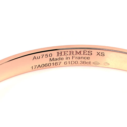 Hermes 18K Rose Gold Diamond PM Kelly Pave Bracelet XS 4 of 4