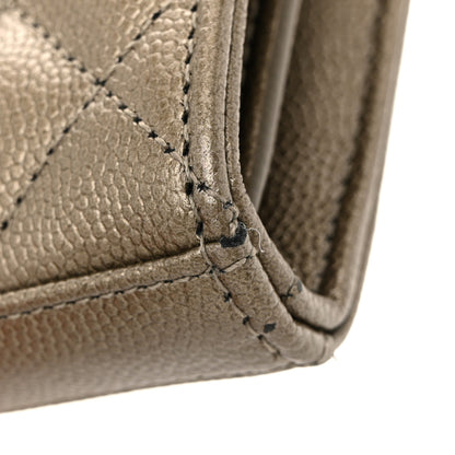 Saint Laurent Metallic Grain De Poudre Mixed Matelasse Triquilt Monogram Chain Wallet Piombo 15 of 16
