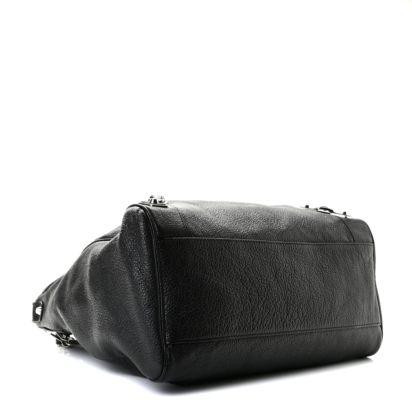 Chevre Silver Metallic Edge Hardware Velo Black