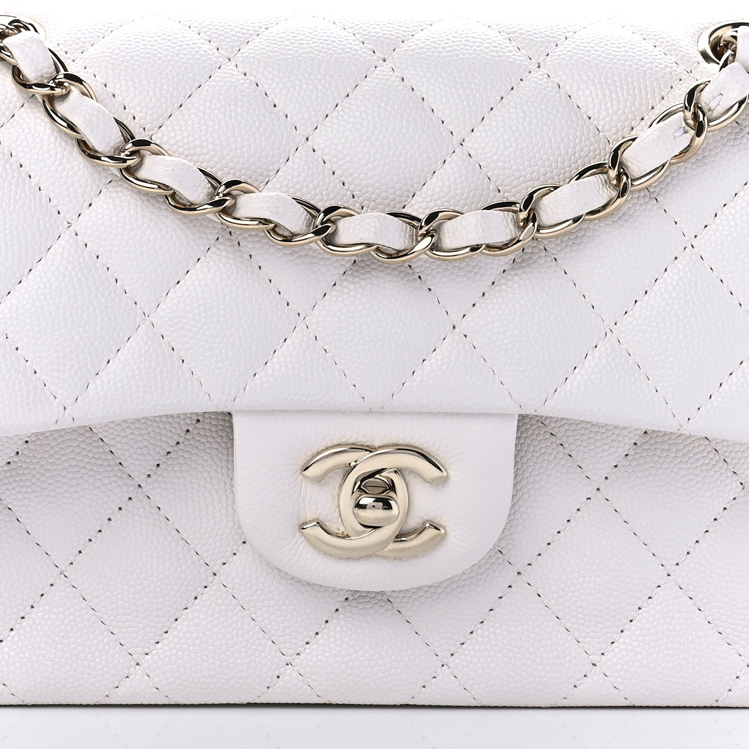 Chanel Caviar Quilted Small Double Flap White 9 of 11