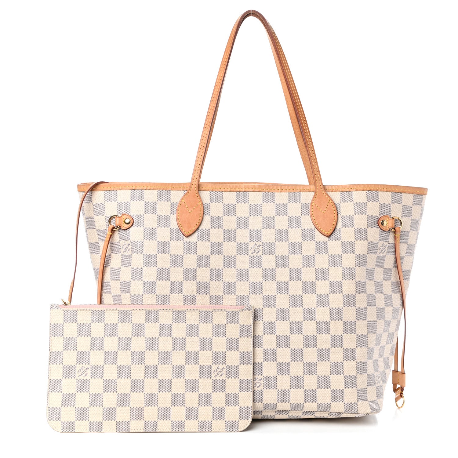 Louis Vuitton Damier Azur Neo Neverfull MM Rose Ballerine 1 of 10