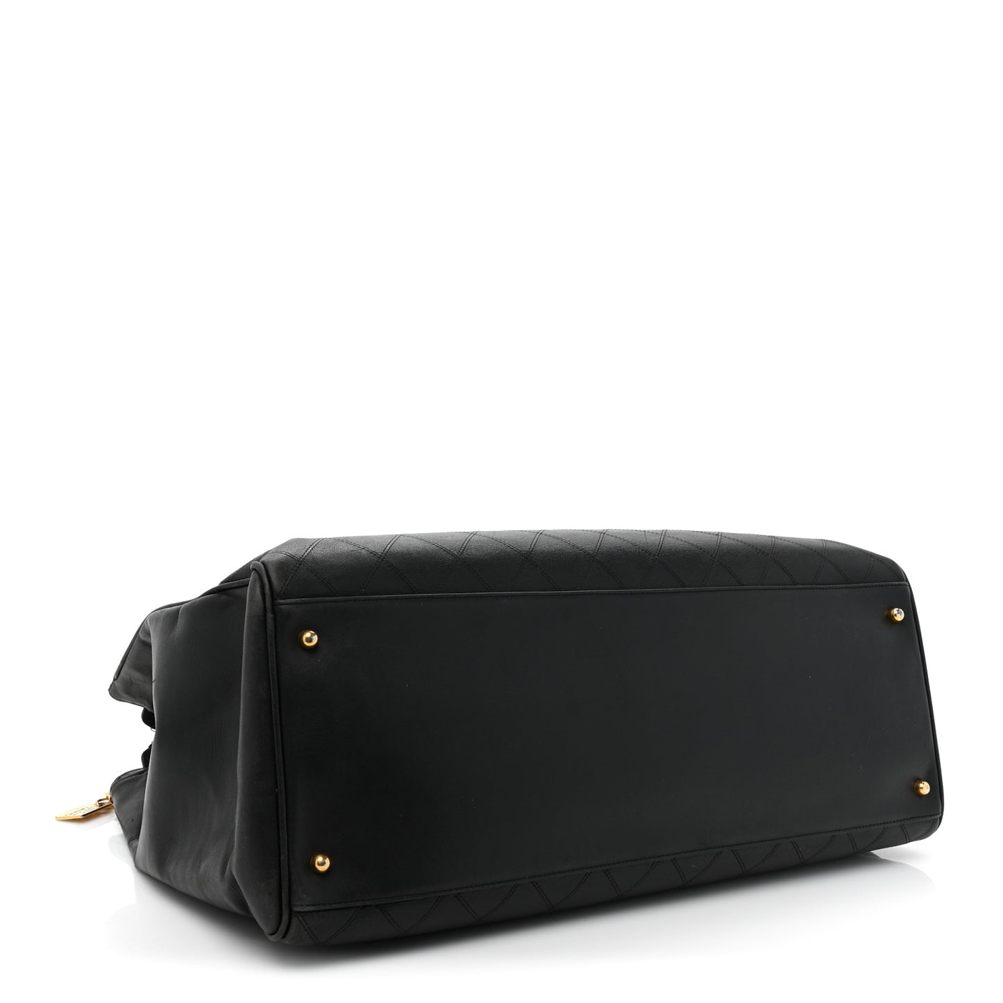 Calfskin Stitched XL Weekender Black