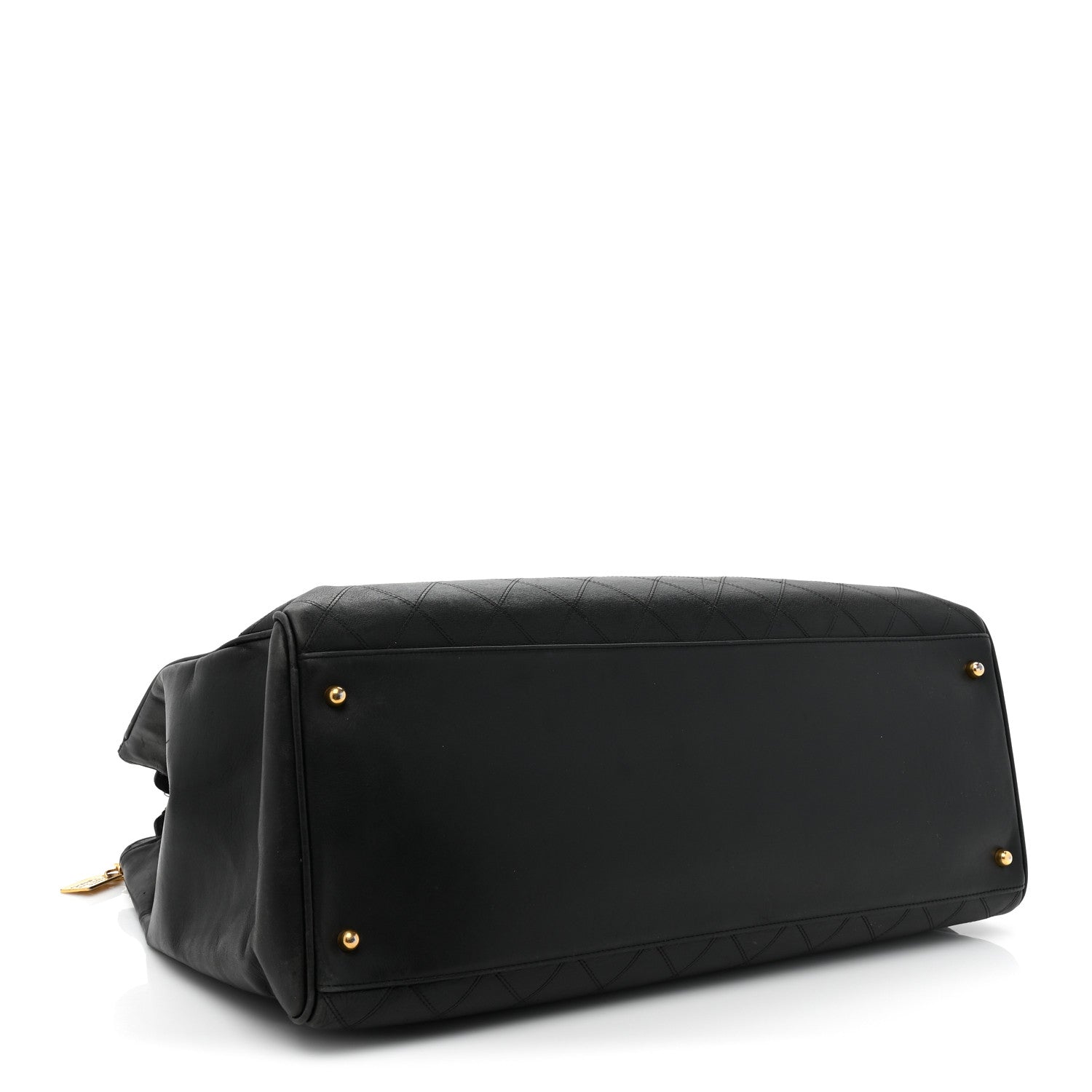 Chanel Calfskin Stitched XL Weekender Black 4 of 18