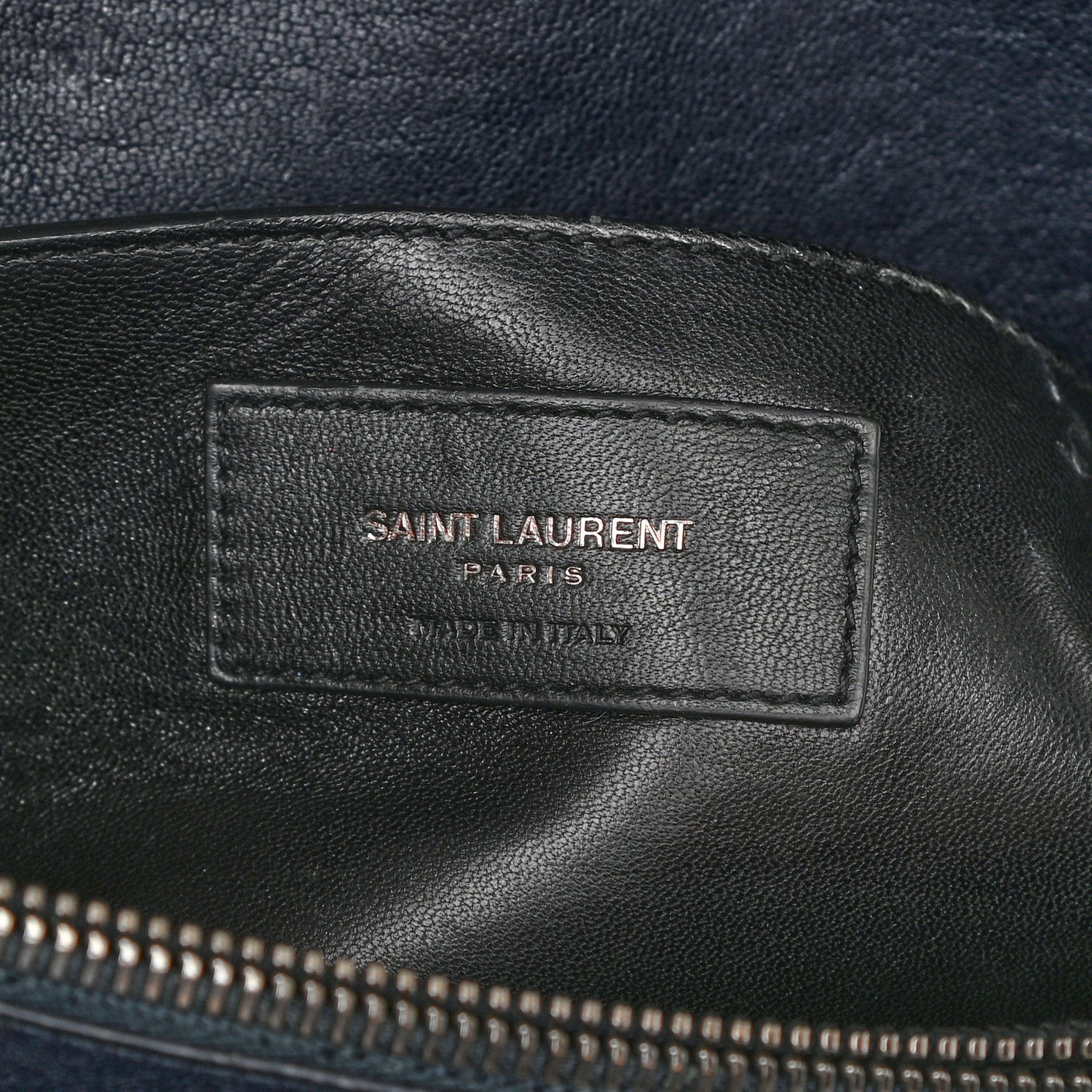 Saint Laurent Sheepskin Matelasse Chevron Monogram Large College Satchel Deep Marine 7 of 9