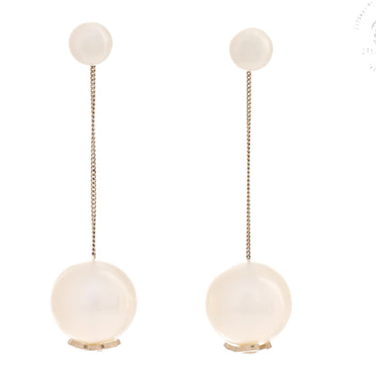 Chanel Pearl CC Chain Drop Earrings Gold 1 of 3