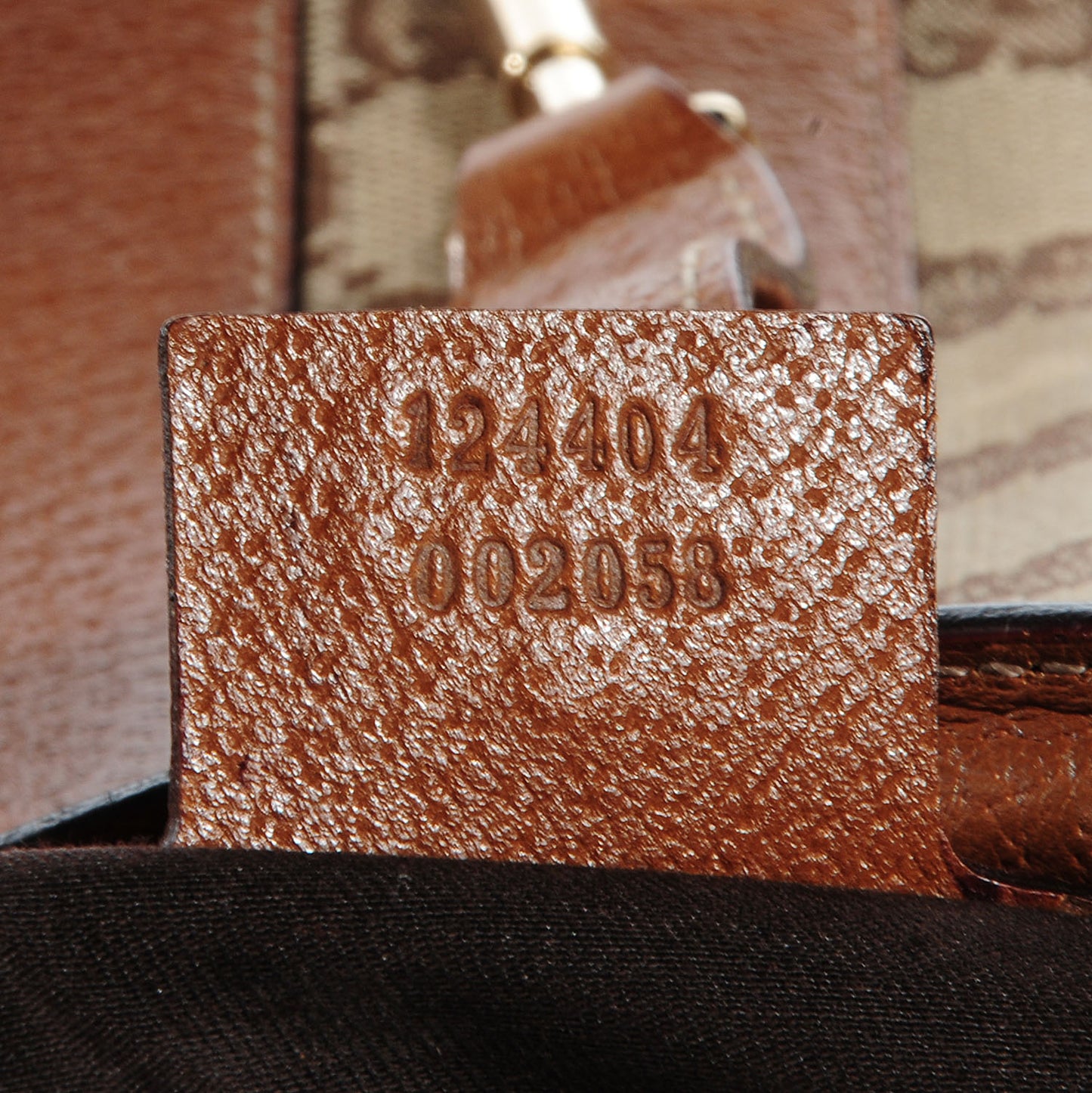 Leather Monogram Medium Bardot Brown