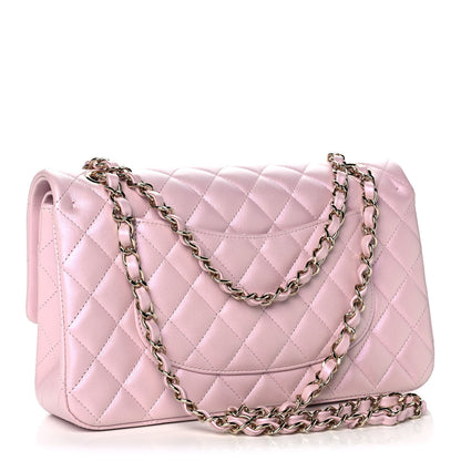Chanel Iridescent Calfskin Quilted Medium Double Flap Light Pink 3 of 12