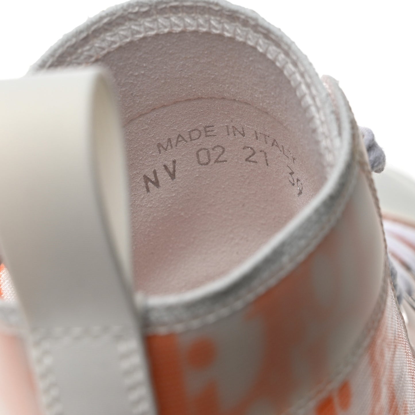 Technical Canvas Oblique Mens B23 High Top Sneakers 39 Orange White