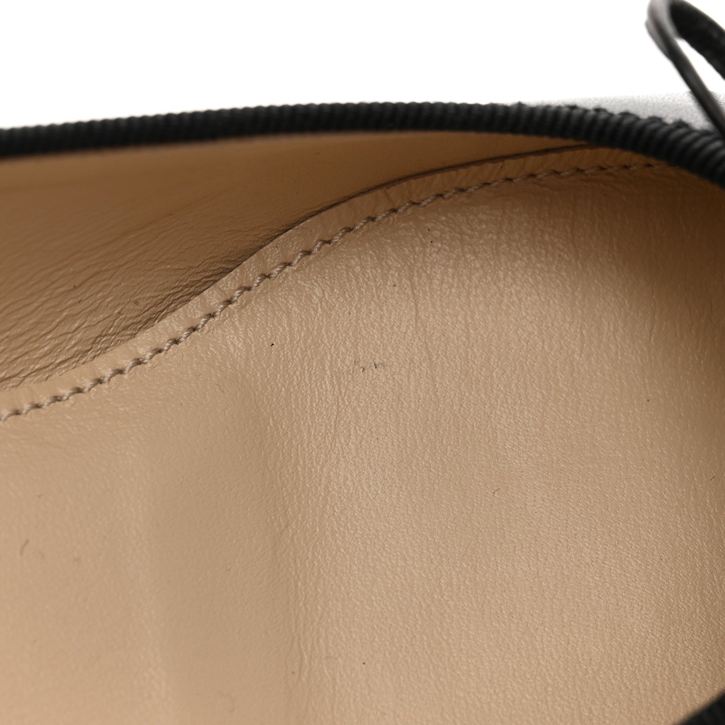Nappa Vernice Cap Toe Logo Bow Ballerina Flats 35 Black