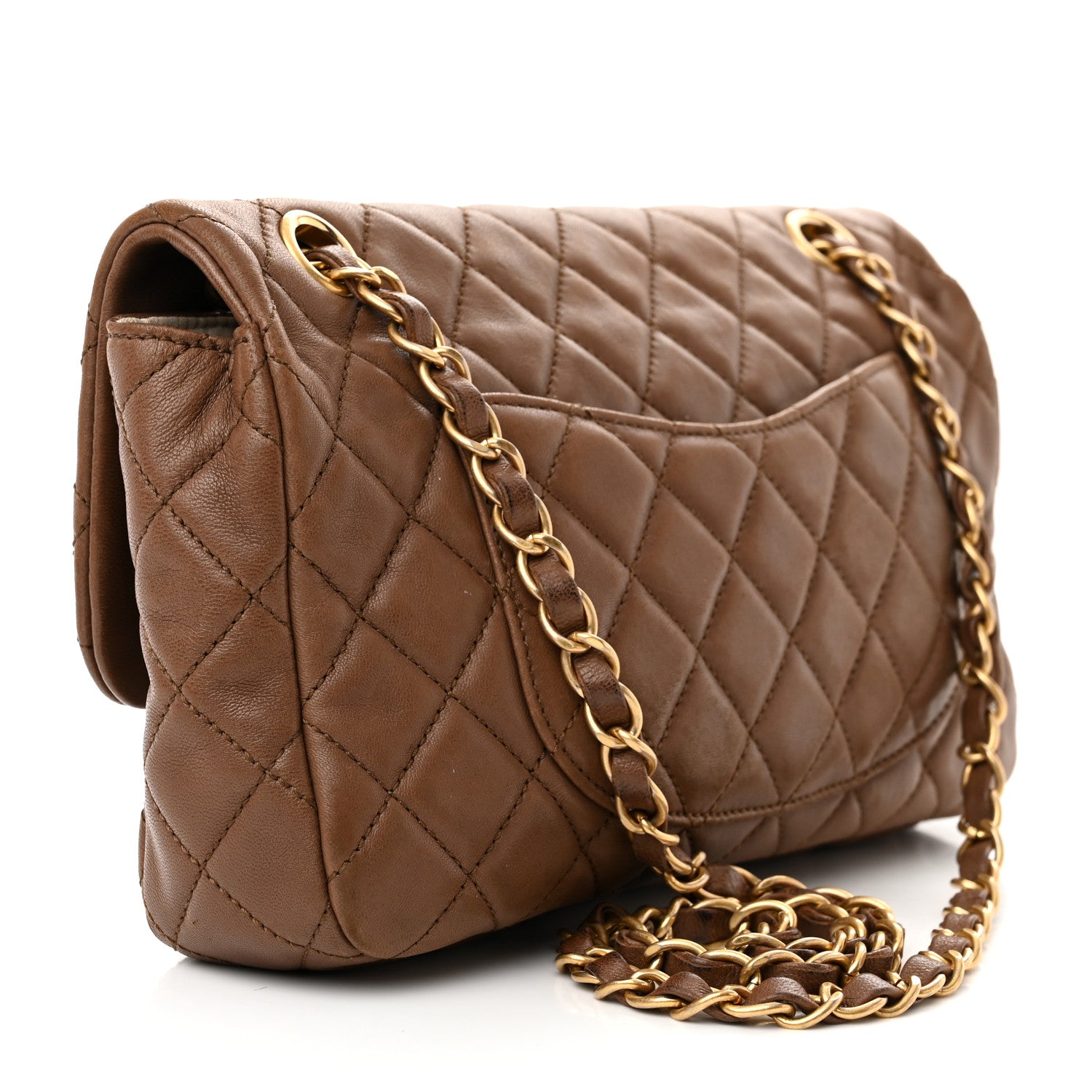 Chanel Lambskin Quilted Medium Cruise Charm Single Flap Brown 3 of 12