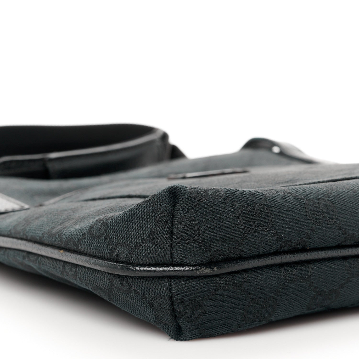 Gucci Monogram Flat Messenger Bag Black 10 of 11