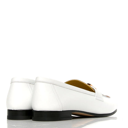 Hermes Calfskin Womens Paris Loafers 38.5 White Bois De Santal 4 of 9