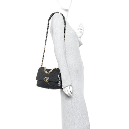 Chanel Goatskin Quilted Medium Chanel 19 Flap Black 2 of 11