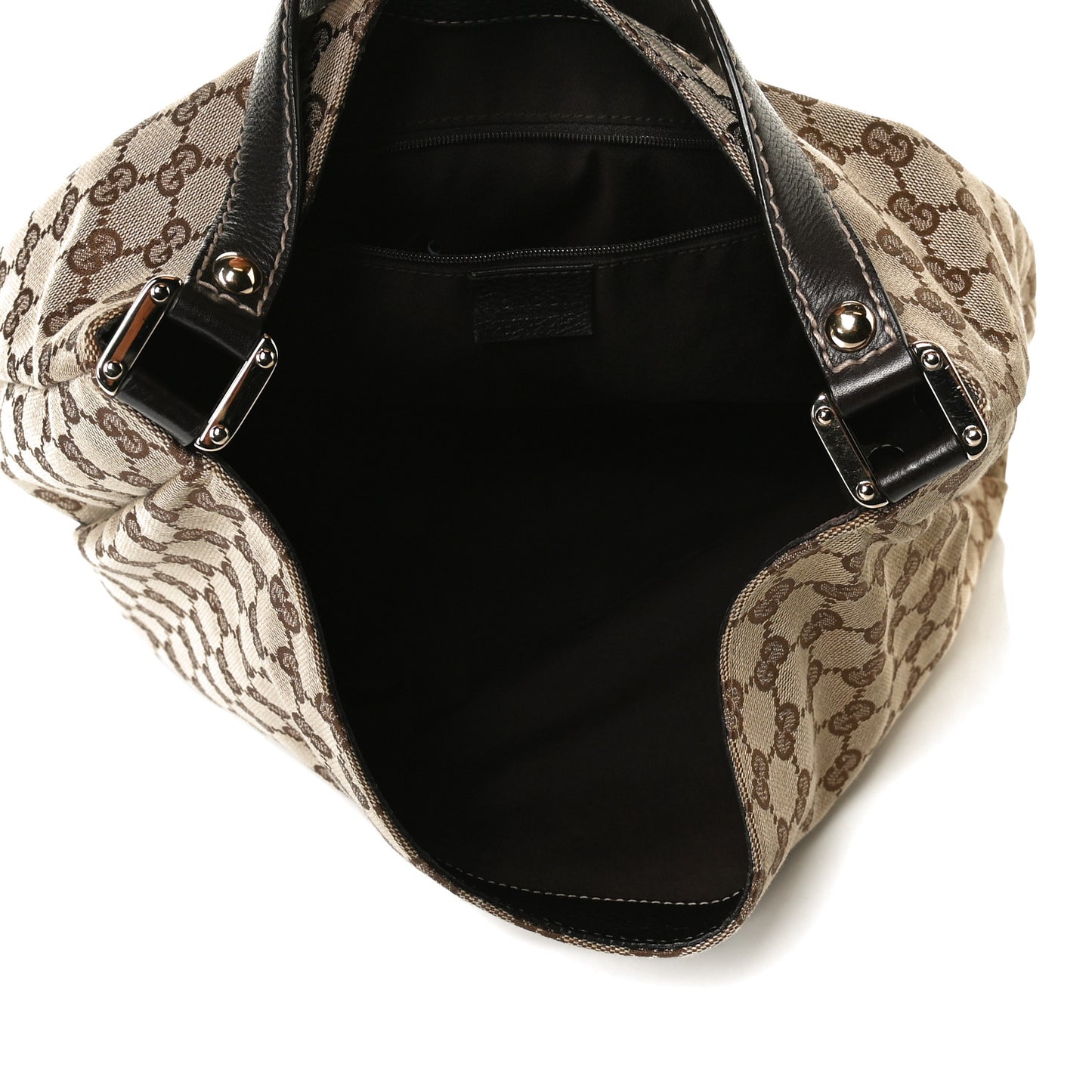 Monogram Large New Ladies Web Hobo Dark Brown