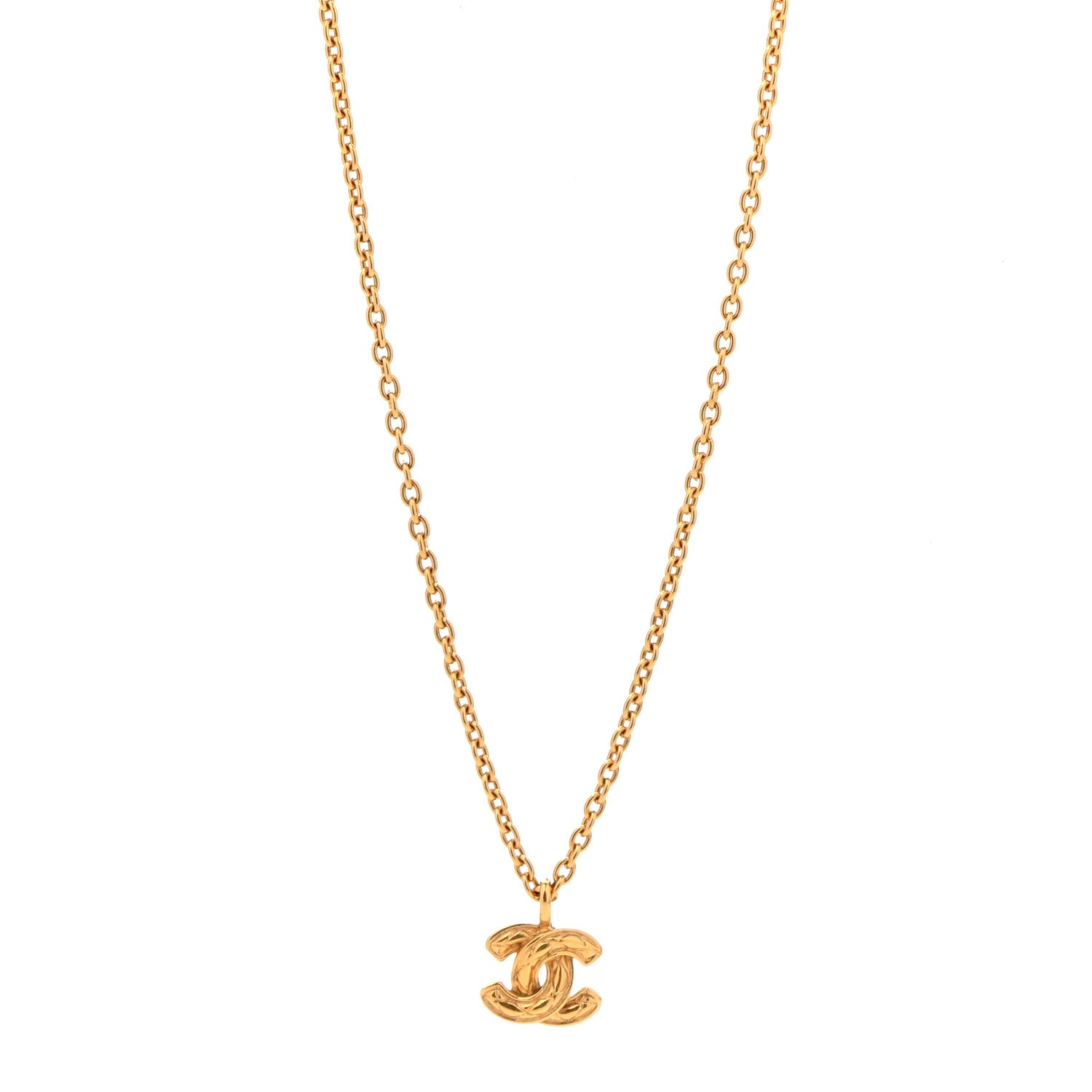 Chanel Quilted CC Chain Necklace Gold 1 of 7