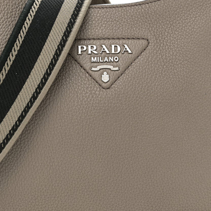 Prada Vitello Daino Soft Hobo Messenger Bag Argilla 7 of 9