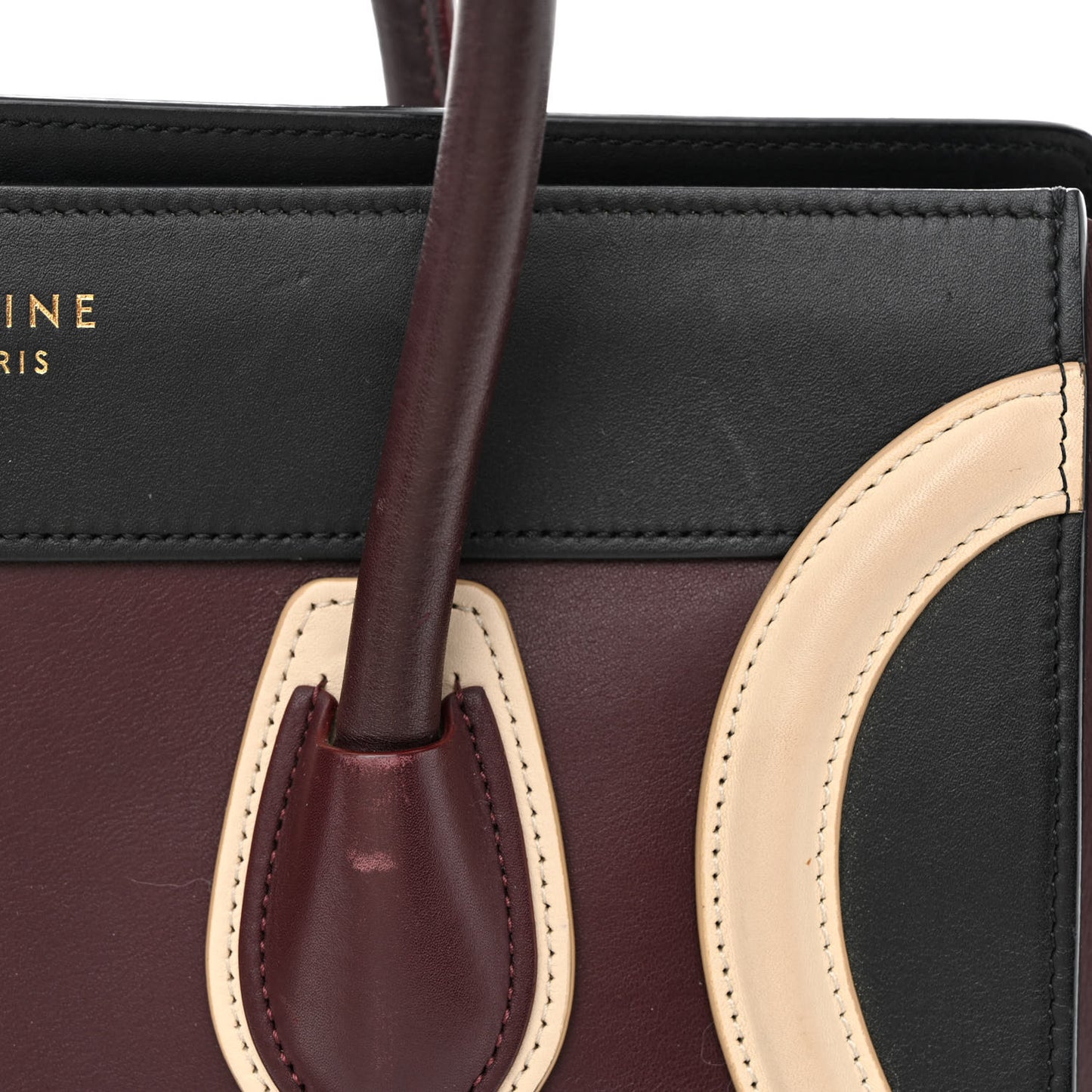 Smooth Calfskin Micro Tri-Color Luggage Burgundy