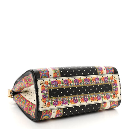 Dolce & Gabbana Dauphine Fan Foulard Medium Miss Sicily Satchel Black Multicolor 4 of 17