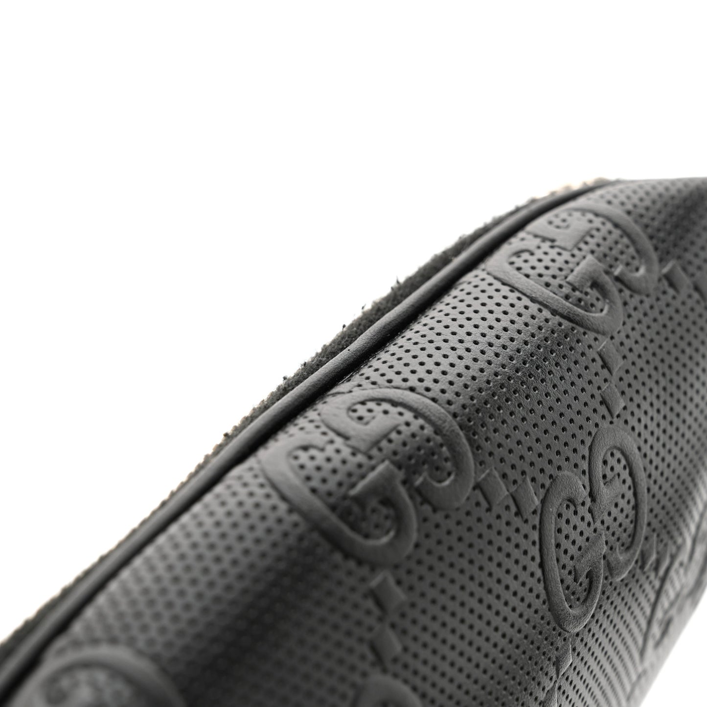 Calfskin GG Tennis Embossed Belt Bag Black