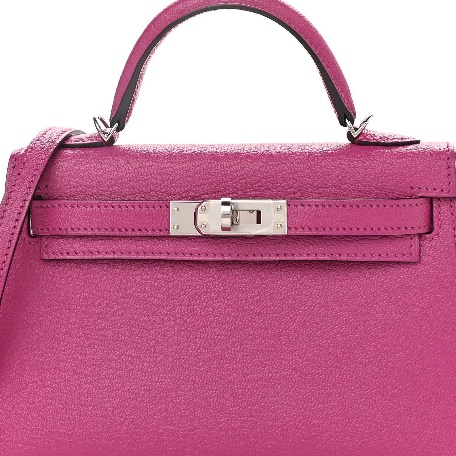 Hermes Chevre Mysore Mini Kelly Sellier 20 Rose Pourpre 8 of 16