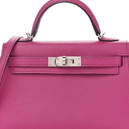 Hermes Chevre Mysore Mini Kelly Sellier 20 Rose Pourpre 8 of 16