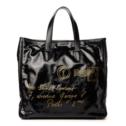 Saint Laurent Textured Patent Small Y-Mail Tote Black 1 of 10