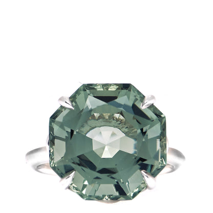 Tiffany Sterling Silver Green Quartz Octagonal Sparklers Cocktail Ring 47 4 1 of 5