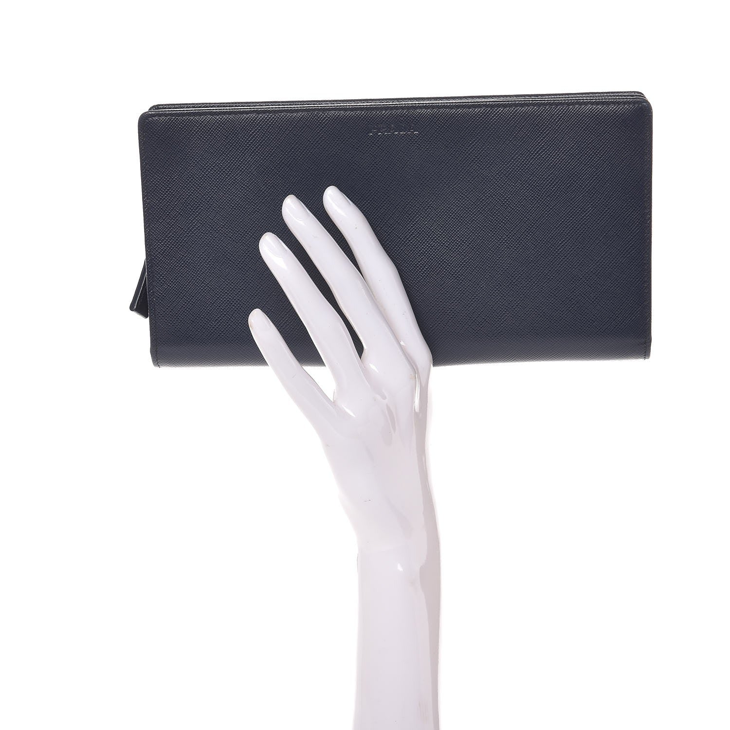 Prada Saffiano Continental Flap Wallet Baltico 2 of 8