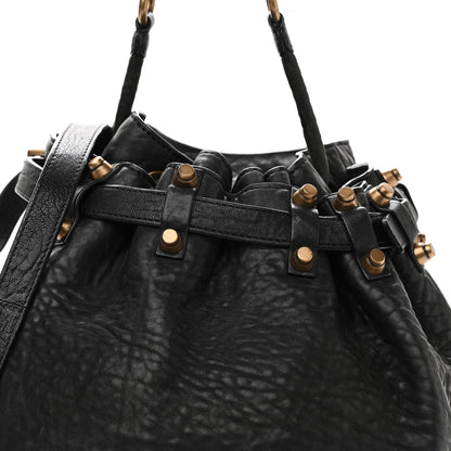 Alexander Wang Pebbled Lambskin Diego Bucket Bag Black Antique Brass Hardware 7 of 13