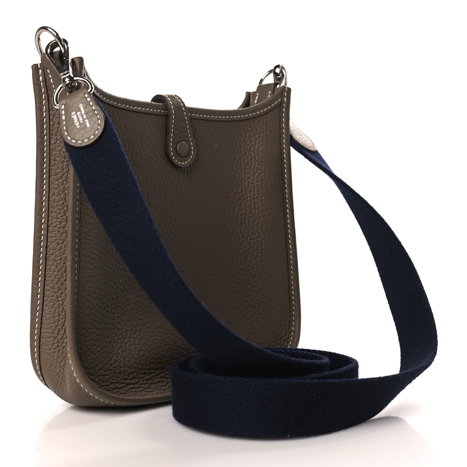 Hermes Taurillon Clemence Amazone Evelyne TPM Etoupe Bleu Indigo 3 of 10