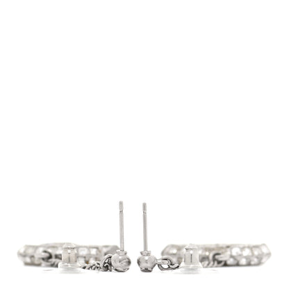 Chanel Baguette Crystal CC Drop Earrings Silver 3 of 5