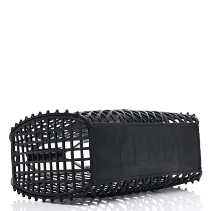 Fendi Recycled Plastic Vitello Liberty Matte Medium Fendi Basket Black Miele Scuro 4 of 12