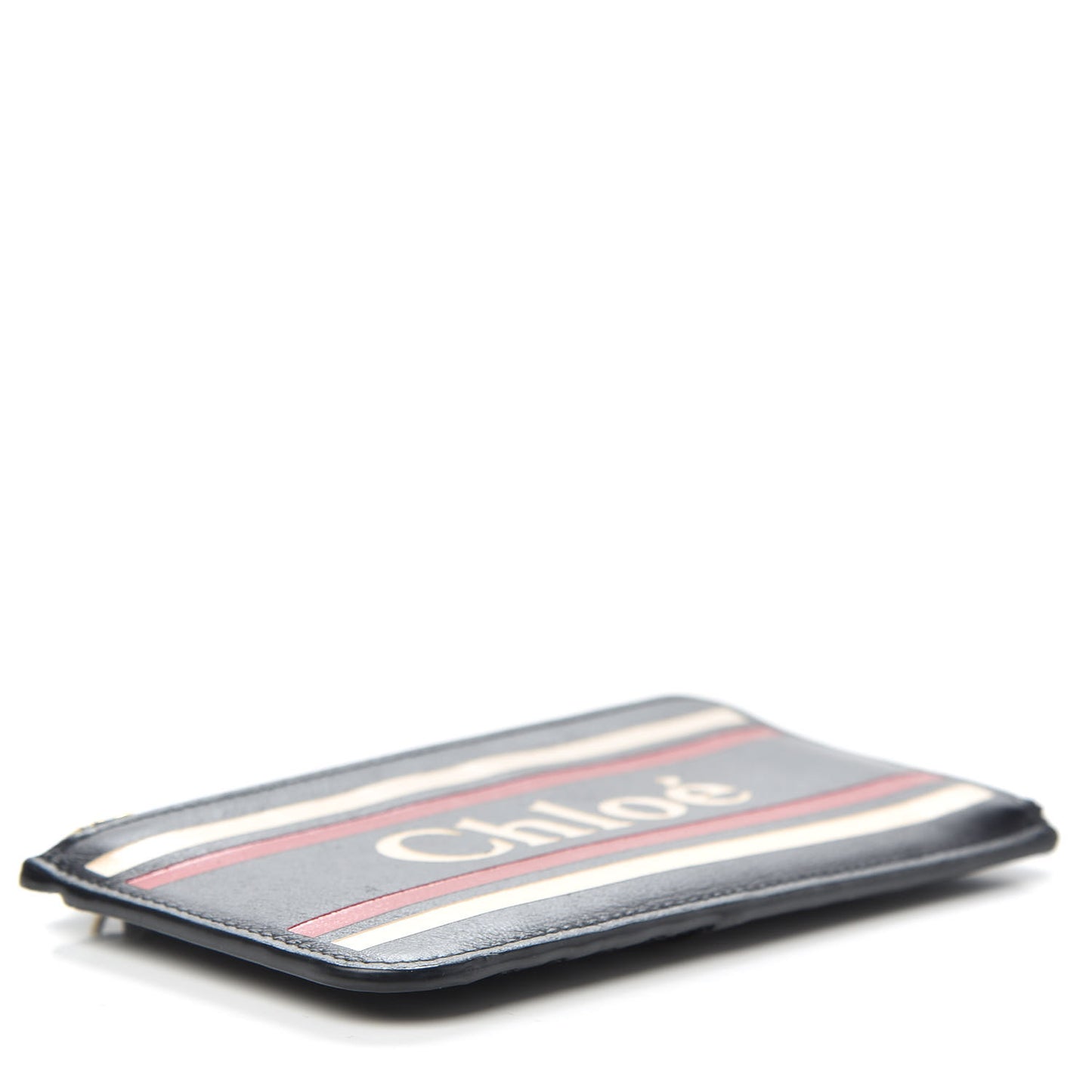 Smooth Calfskin Logo Vick Zip Card Case Full Blue