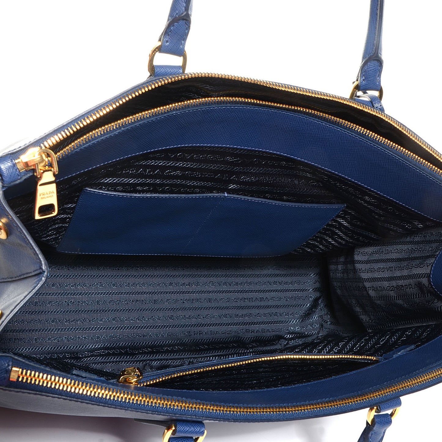 Saffiano Lux Extra Large Galleria Double Zip Tote Bluette
